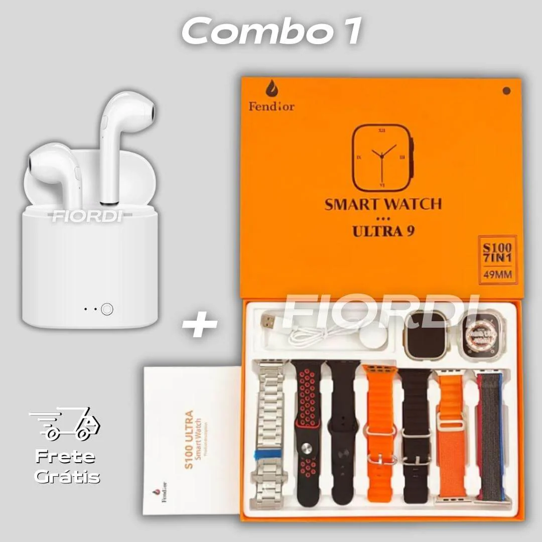 Combo: Serie 9 Ultra + Fone Air Pro 3 [7 Pulseiras + Case] - Image 10