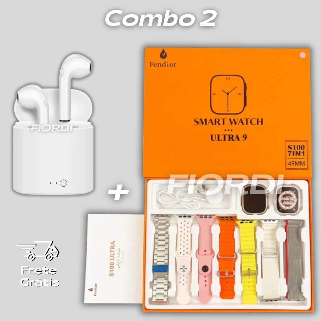 Combo: Serie 9 Ultra + Fone Air Pro 3 [7 Pulseiras + Case] - Image 11