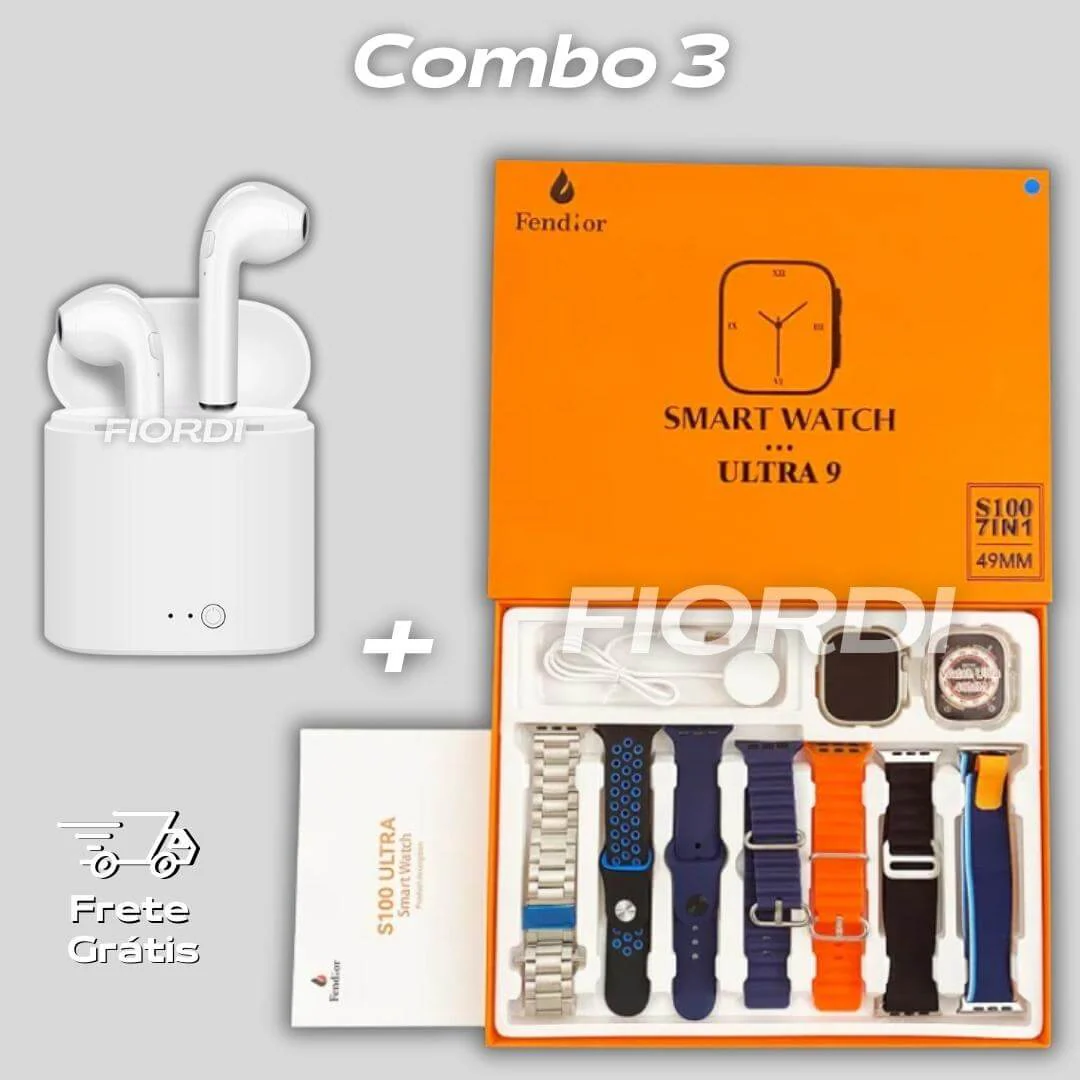Combo: Serie 9 Ultra + Fone Air Pro 3 [7 Pulseiras + Case] - Image 12