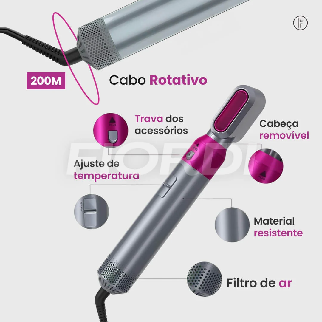 Escova Modeladora 5 em 1 - BeautyHair™ + Brinde - Image 4